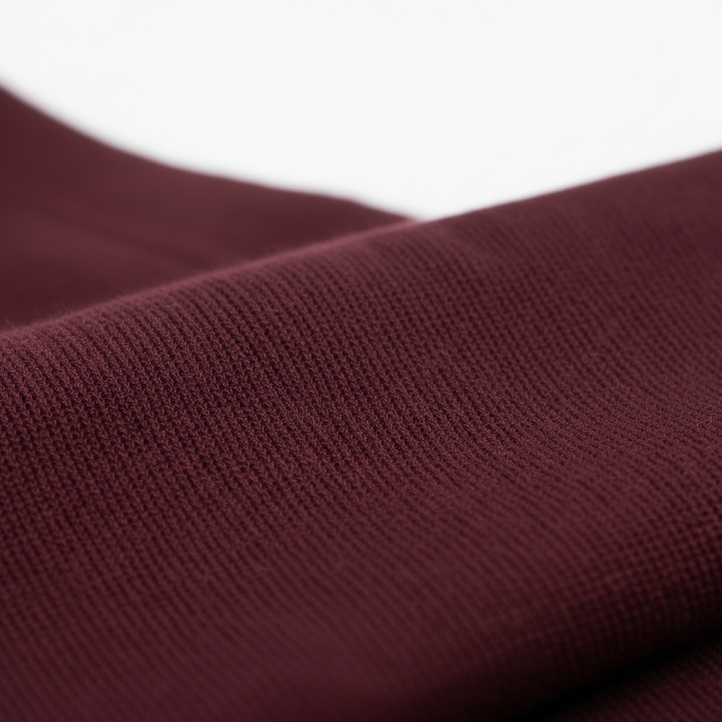 Maroon French Terry Fabric - Wave Style