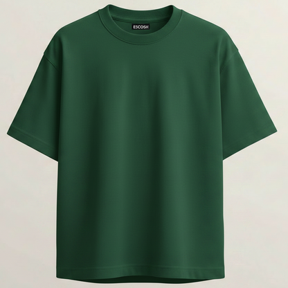 Chill Bro French Terry Oversized 5-Sleeve T-Shirt  - Bottle Green