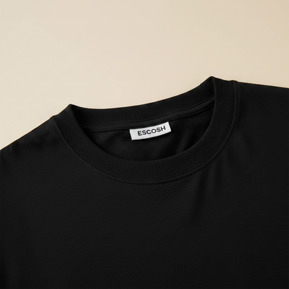 Move Forward French Terry Oversized 5-Sleeve T-Shirt  - Midnight Black