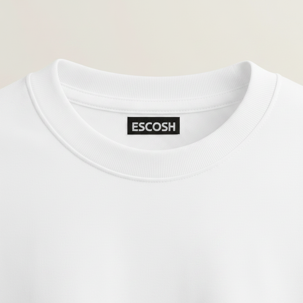 Retro Scooter French Terry Oversized 5-Sleeve T-Shirt  - White