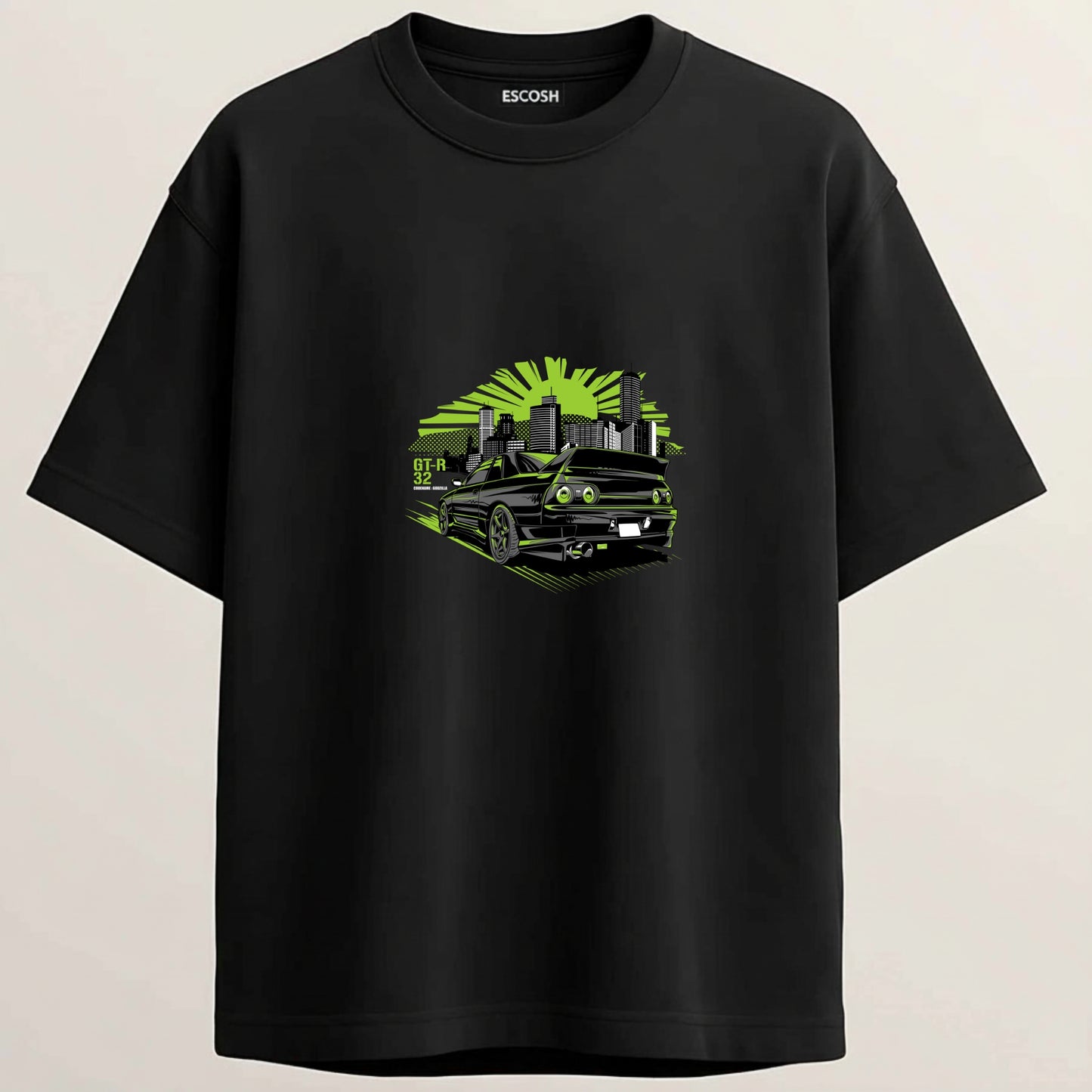 GTR Terry Oversized 5-Sleeve T-Shirt - Midnight Black
