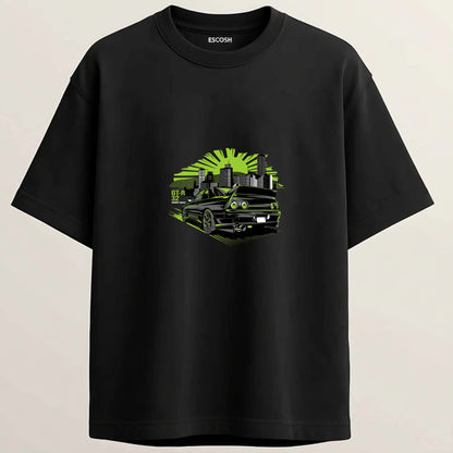 GTR Terry Oversized 5-Sleeve T-Shirt - Midnight Black