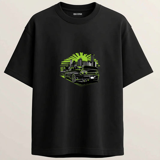 GTR Terry Oversized 5-Sleeve T-Shirt - Midnight Black