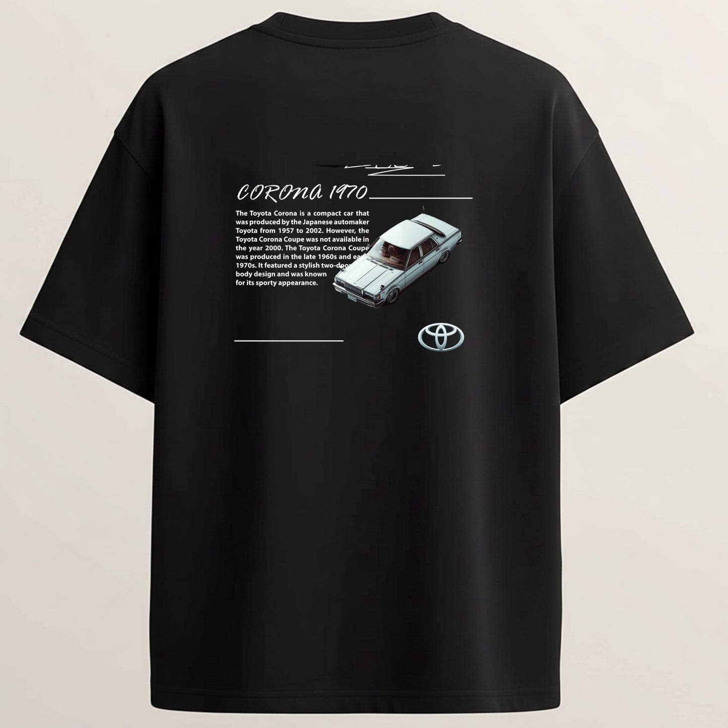Toyota Corona Terry Oversized 5-Sleeve T-Shirt - Midnight Black