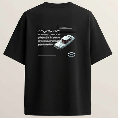 Toyota Corona Terry Oversized 5-Sleeve T-Shirt - Midnight Black