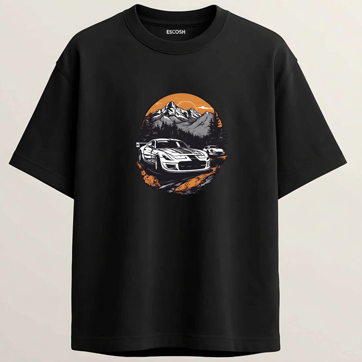 CORVETTE C6 EDITION French Terry Oversized 5-Sleeve T-Shirt  -  Midnight Black