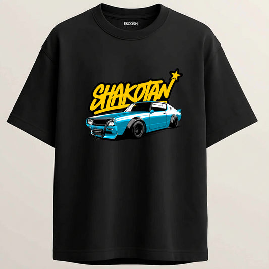Nissan C210 French Terry Oversized 5-Sleeve T-Shirt  - Midnight Black