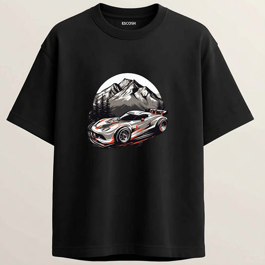 Exige Series 3 French Terry Oversized 5-Sleeve T-Shirt  - Midnight Black