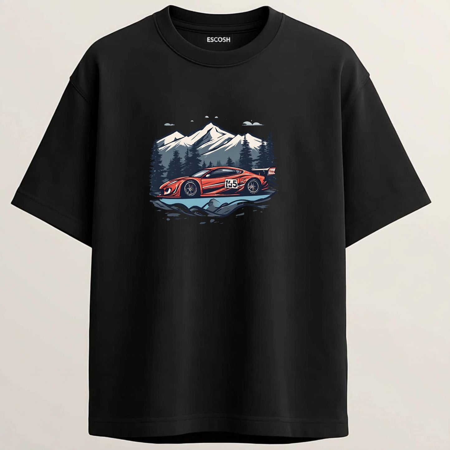 Mercedes-AMG GT French Terry Oversized 5-Sleeve T-Shirt  - Midnight Black