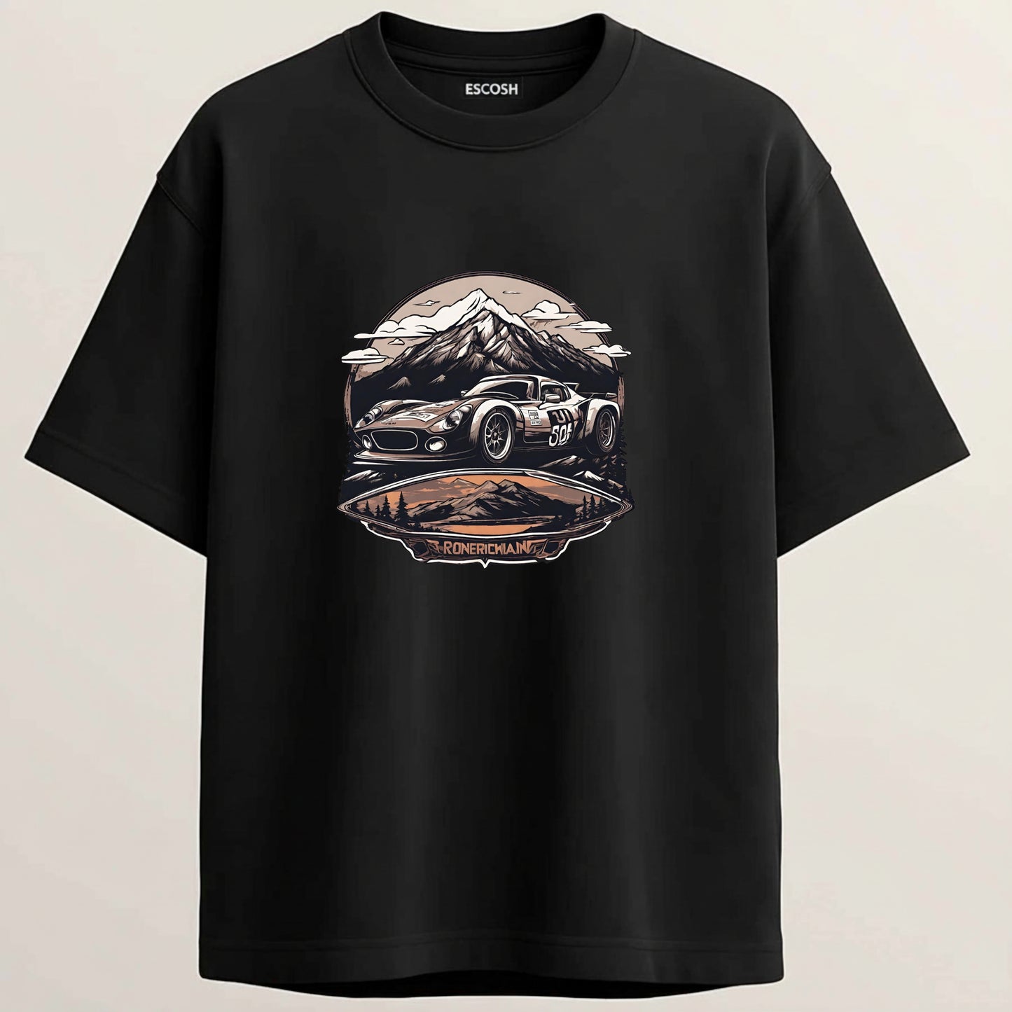 Shelby Cobra French Terry Oversized 5-Sleeve T-Shirt  - Midnight Black