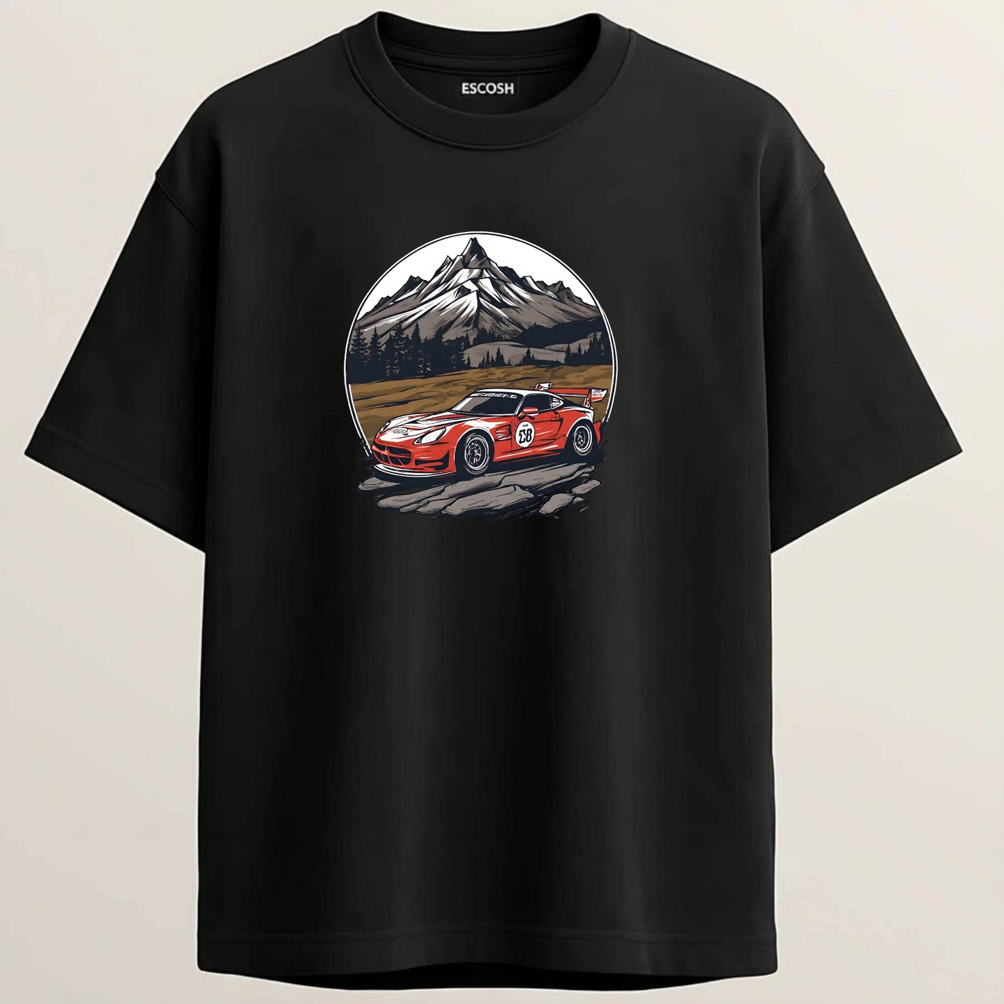 Exige S3 French Terry Oversized 5-Sleeve T-Shirt  - Midnight Black