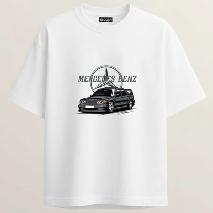 MERCEDES BENZ French Terry Oversized 5-Sleeve T-Shirt  - White