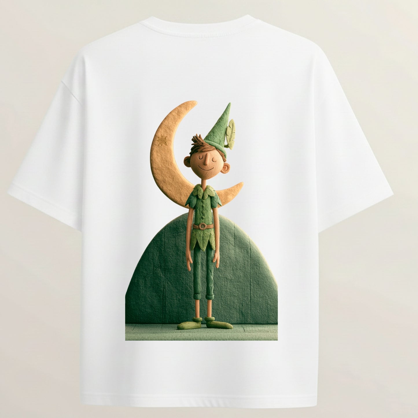Moonish French Terry Oversized 5-Sleeve T-Shirt  -  White