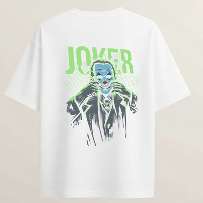 Joker French Terry Oversized 5-Sleeve T-Shirt  - White