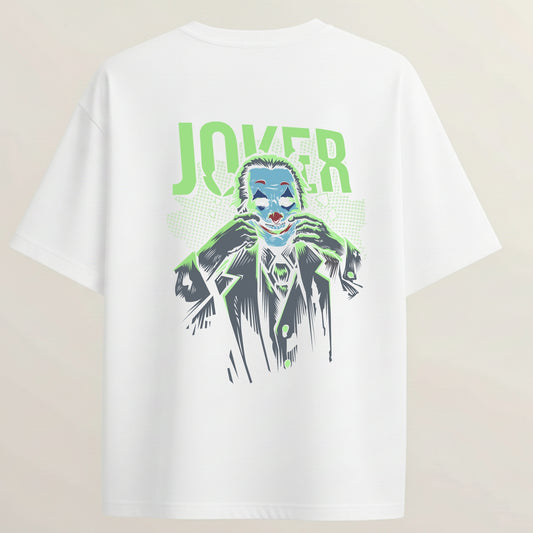 Joker French Terry Oversized 5-Sleeve T-Shirt  - White