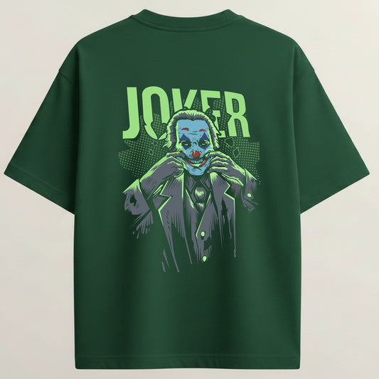 Joker French Terry Oversized 5-Sleeve T-Shirt  - Bottle Green