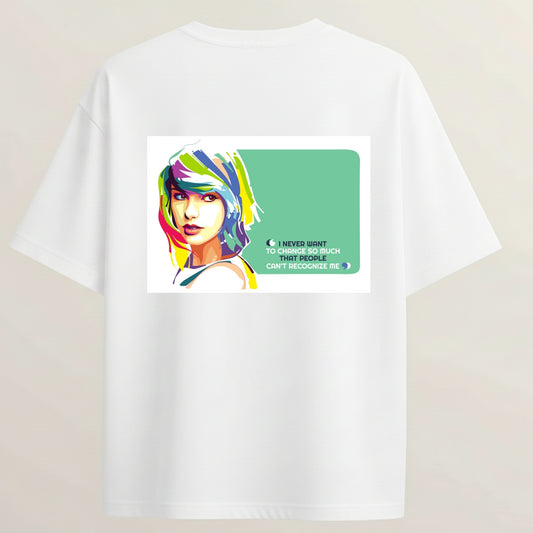 I Never Want French Terry Oversized 5-Sleeve T-Shirt  - White