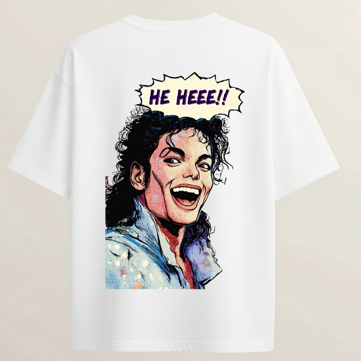 Michael Jackson French Terry Oversized 5-Sleeve T-Shirt  - White