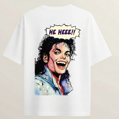 Michael Jackson French Terry Oversized 5-Sleeve T-Shirt  - White