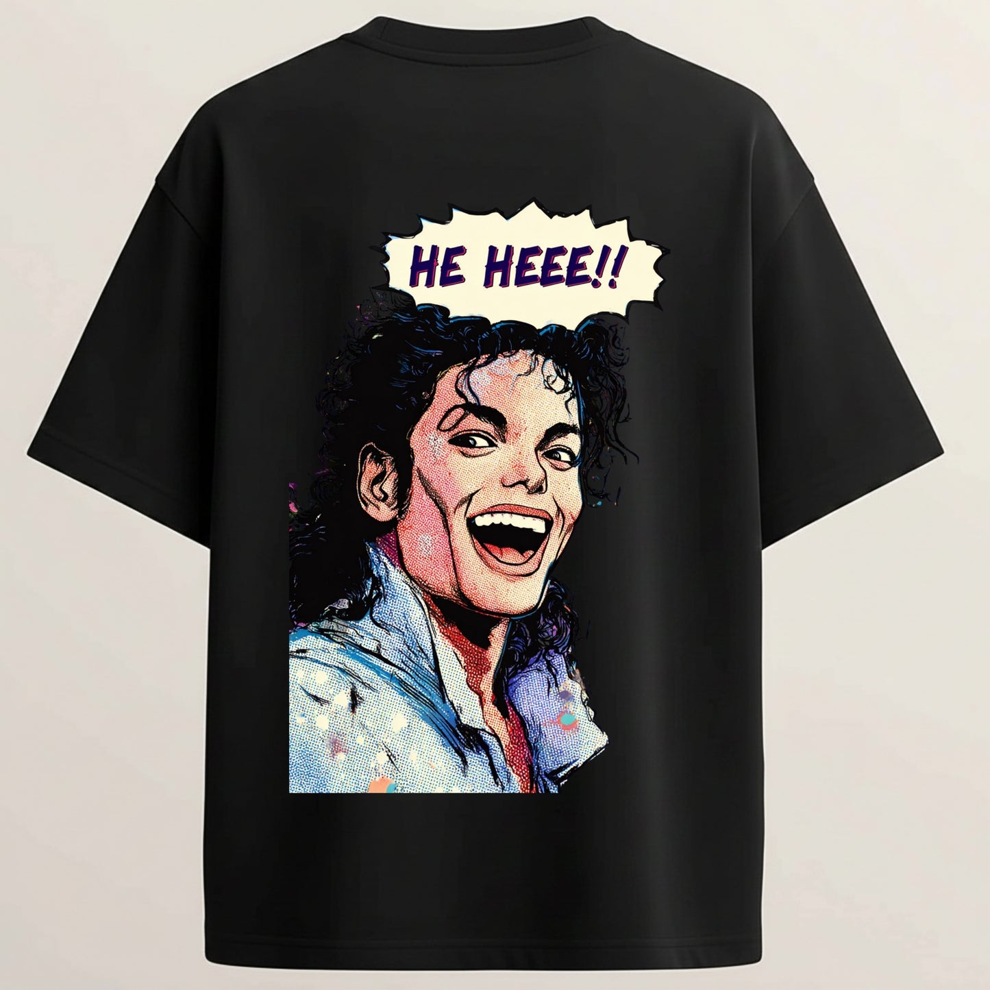Michael Jackson French Terry Oversized 5-Sleeve T-Shirt  - Midnight Black