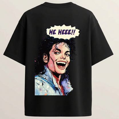 Michael Jackson French Terry Oversized 5-Sleeve T-Shirt  - Midnight Black