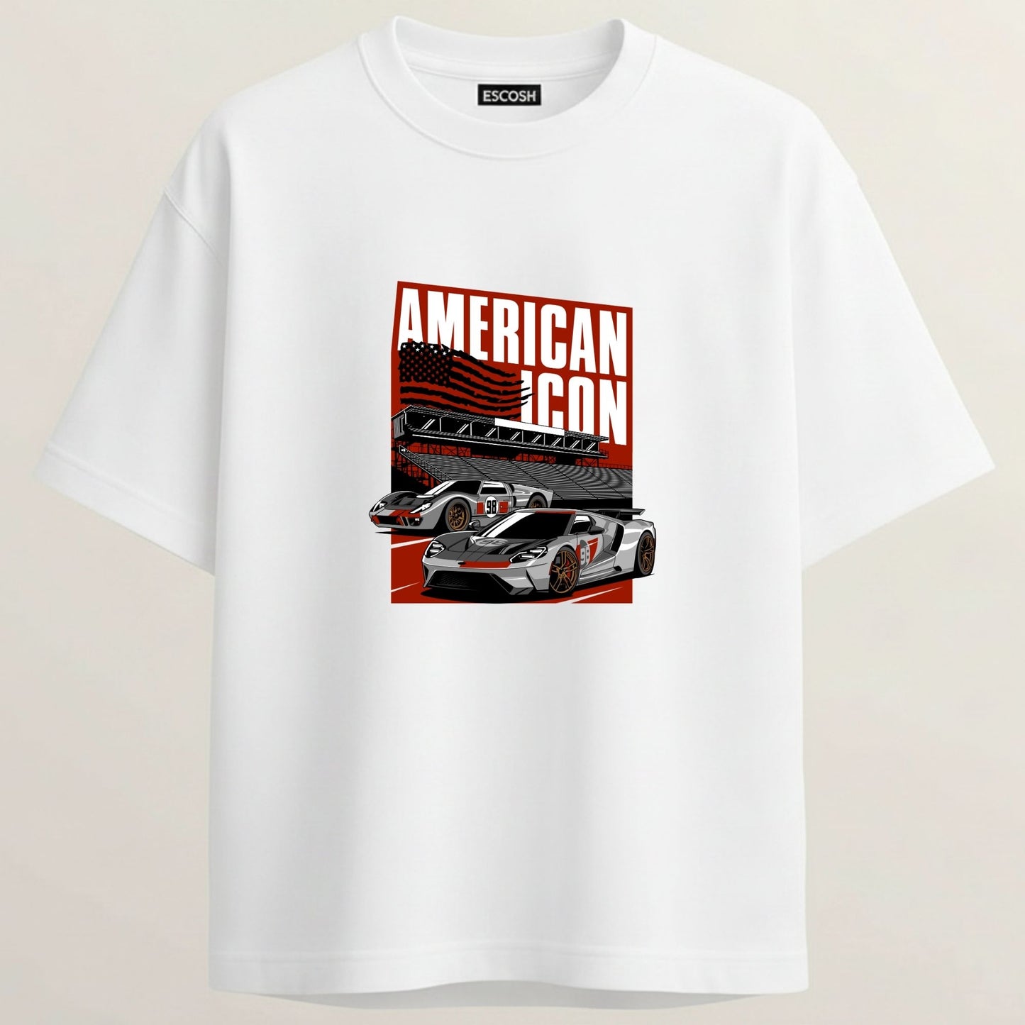 FOAD GT French Terry Oversized 5-Sleeve T-Shirt  -  White