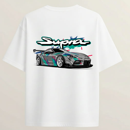 Supra French Terry Oversized 5-Sleeve T-Shirt  - White