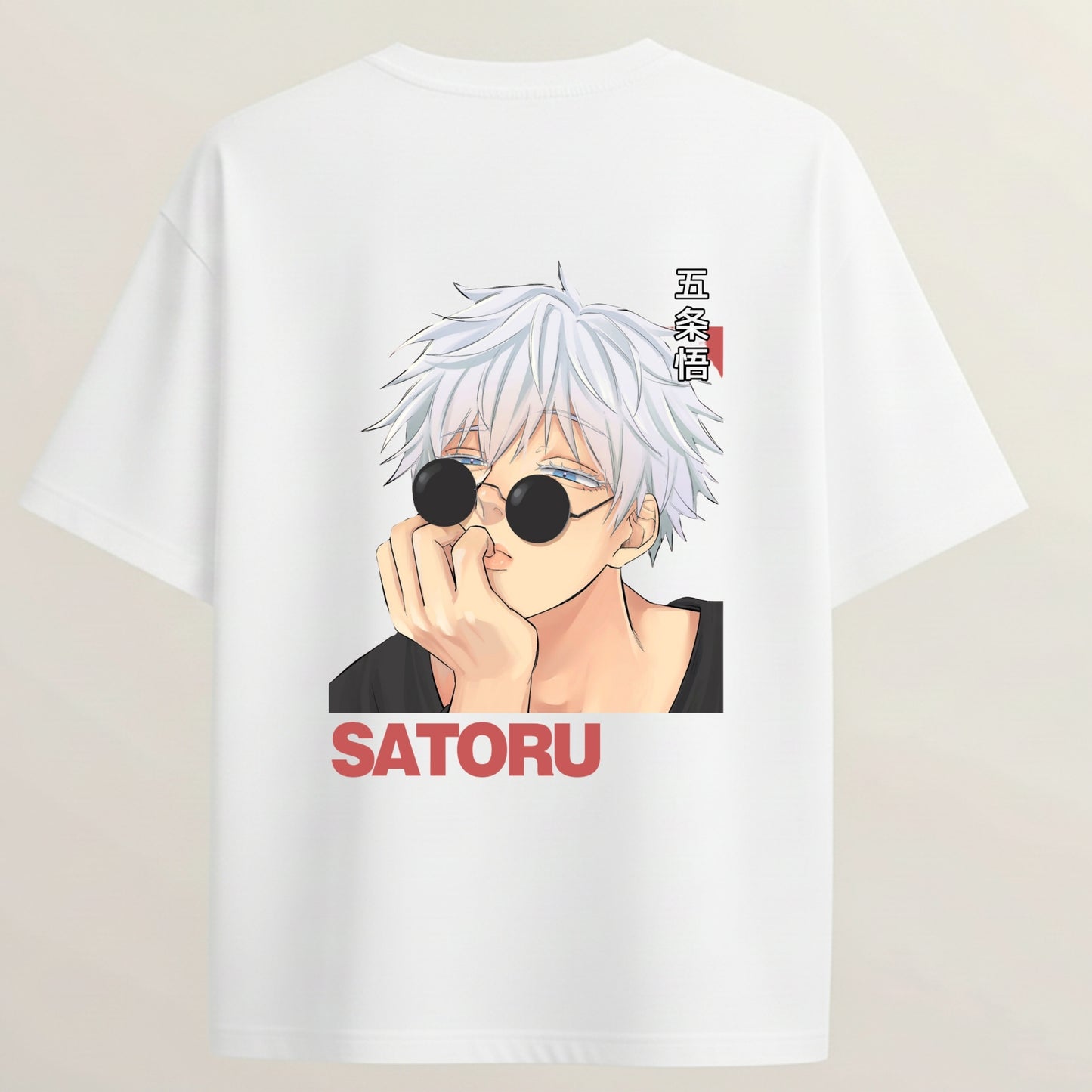 Satoru Limitless French Terry Oversized 5-Sleeve T-Shirt  - White