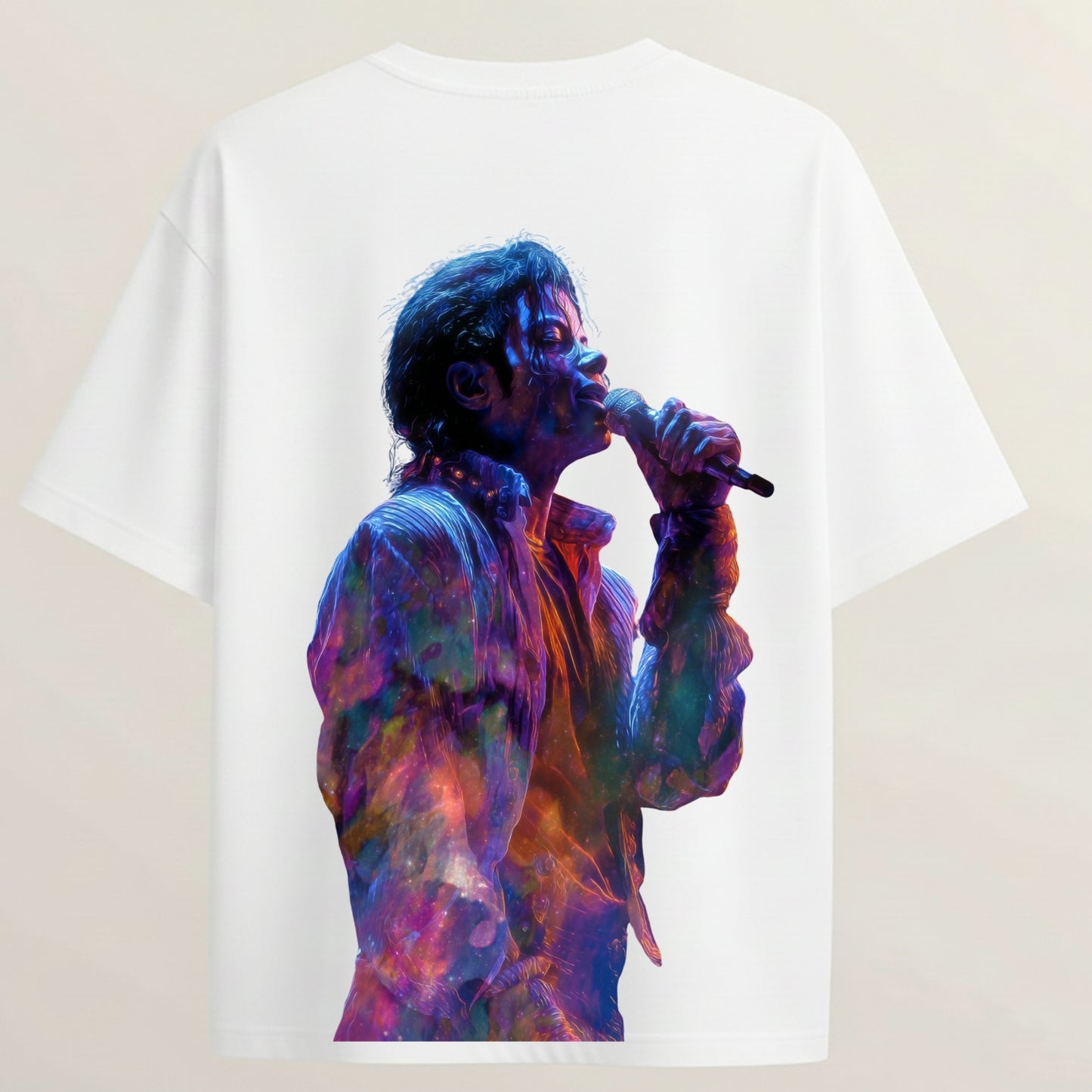 Michael Jackson French Terry Oversized 5-Sleeve T-Shirt  - White