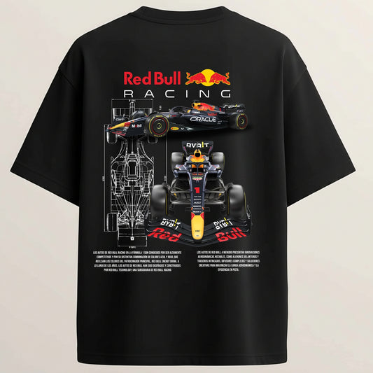 RB F1 Racing French Terry Oversized 5-Sleeve T-Shirt  - Midnight Black