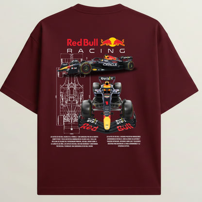 RB F1 Racing French Terry Oversized 5-Sleeve T-Shirt  - Royal Maroon