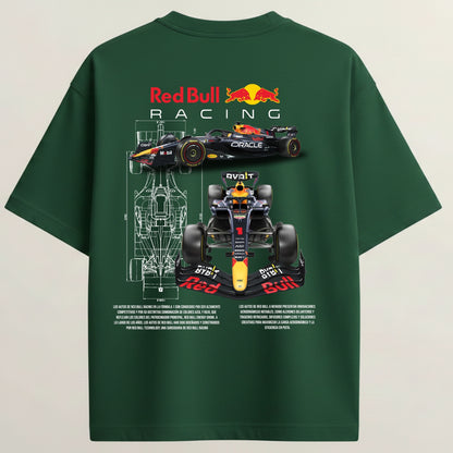 RB F1 Racing French Terry Oversized 5-Sleeve T-Shirt  - Bottle Green