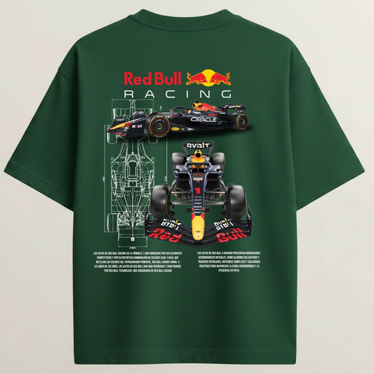 RB F1 Racing French Terry Oversized 5-Sleeve T-Shirt  - Bottle Green