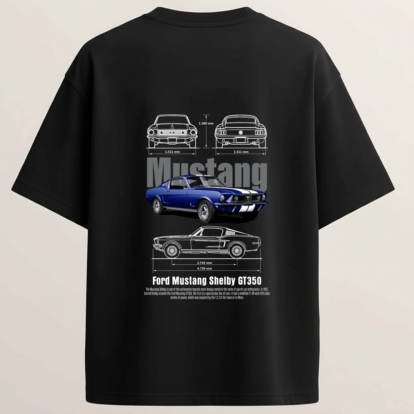 Mustang Oversized 5-Sleeve Black T-shirt