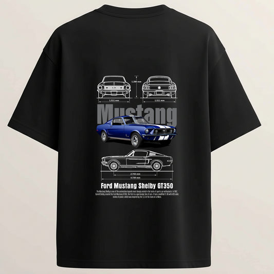 Mustang Oversized French Terry 5-Sleeve T-Shirt - Black