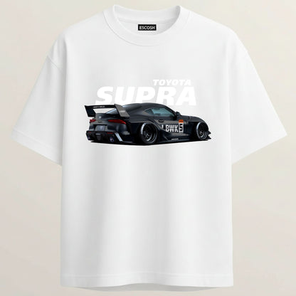 Toyota Supra Terry Oversized 5-Sleeve T-Shirt - White