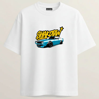 Nissan C210 French Terry Oversized 5-Sleeve T-Shirt  - White