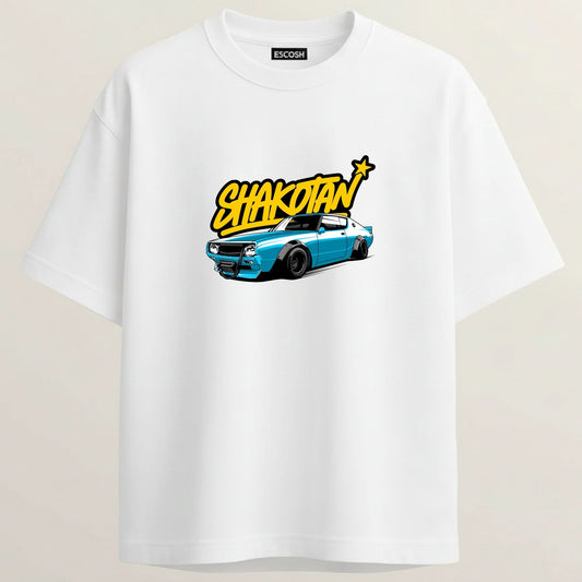 Nissan C210 French Terry Oversized 5-Sleeve T-Shirt  - White