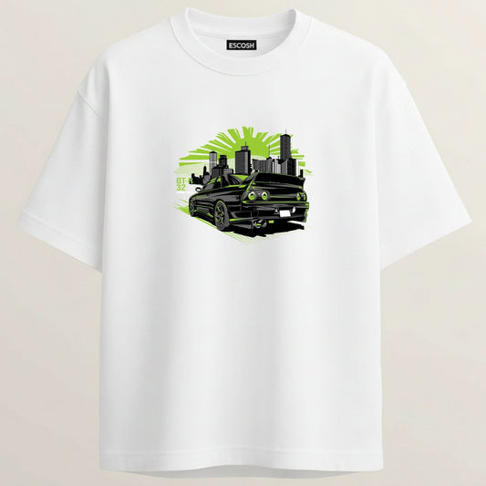GTR Terry Oversized 5-Sleeve T-Shirt - White