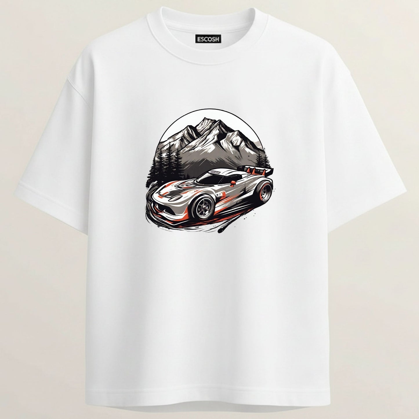 Exige Series 3 French Terry Oversized 5-Sleeve T-Shirt  - White