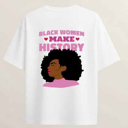 Queen of History French Terry Oversized 5-Sleeve T-Shirt  - White