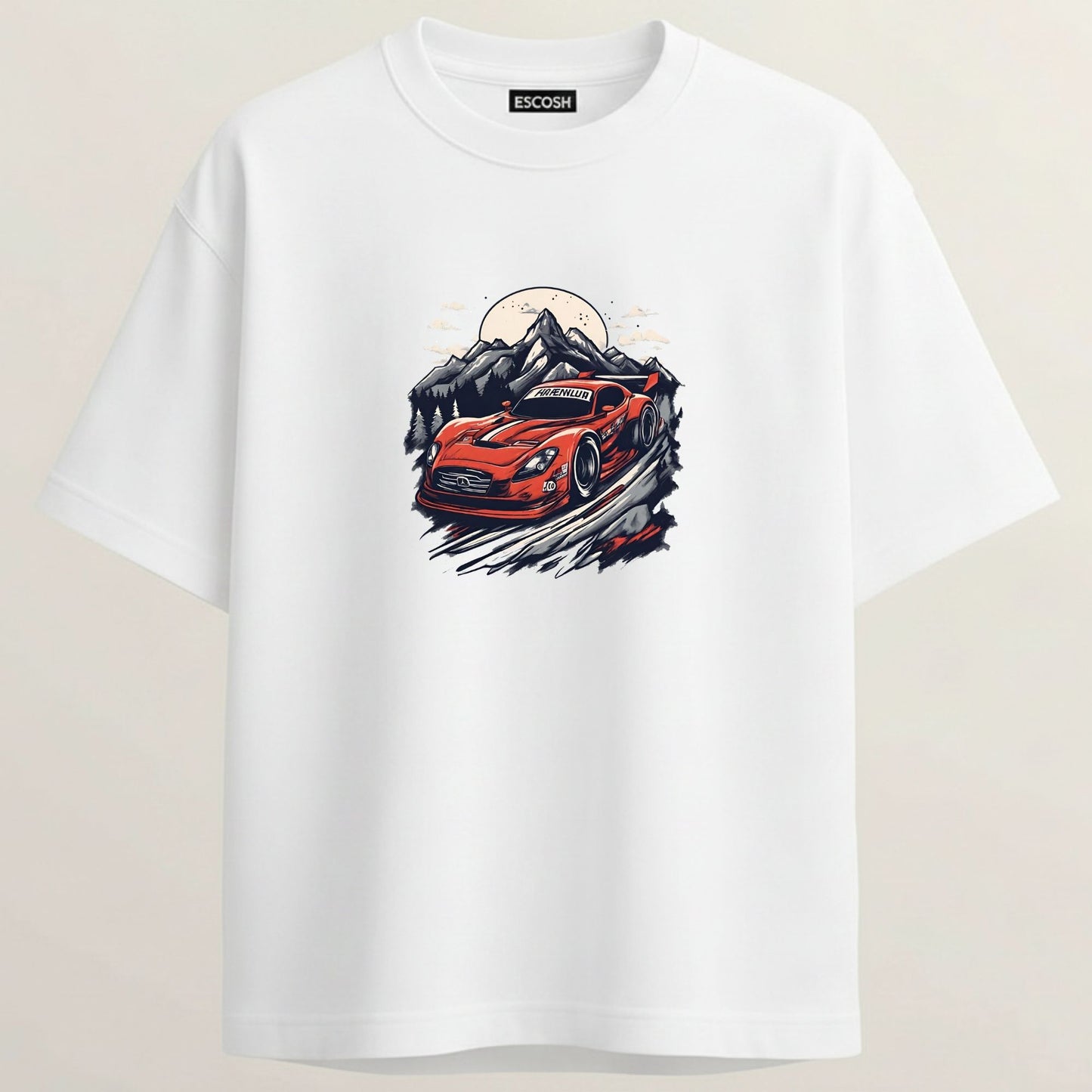 Chevrolet Corvette French Terry Oversized 5-Sleeve T-Shirt  - White