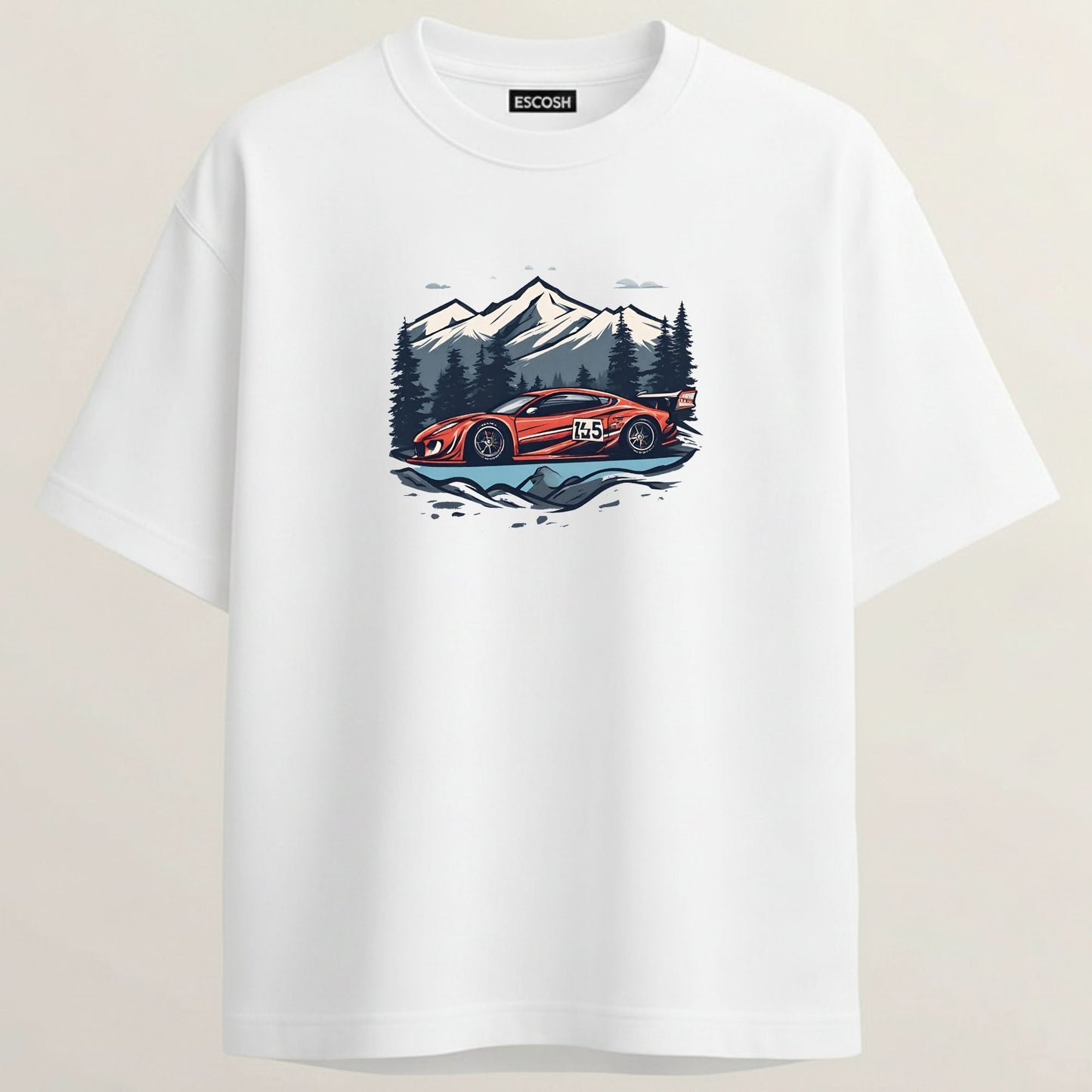 Mercedes-AMG GT French Terry Oversized 5-Sleeve T-Shirt  - White
