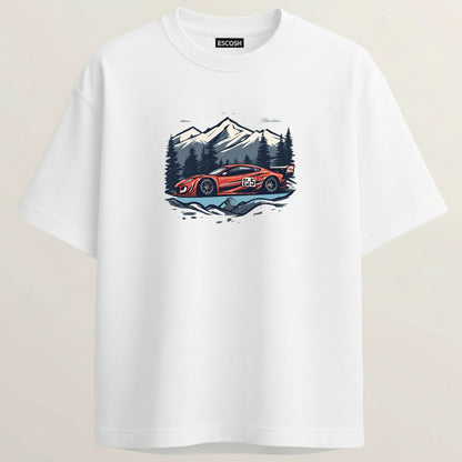 Mercedes-AMG GT French Terry Oversized 5-Sleeve T-Shirt  - White