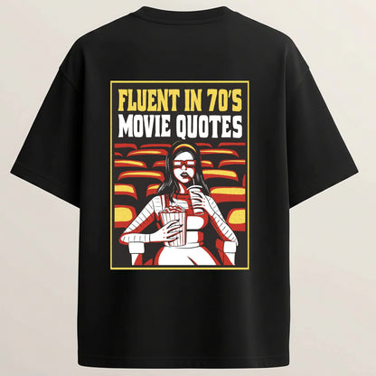 Theatre Girl French Terry Oversized 5-Sleeve T-Shirt  - Midnight Black