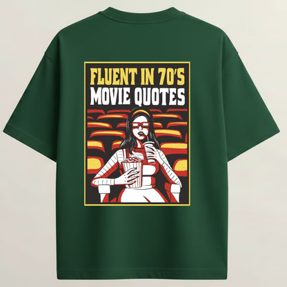 Theatre Girl French Terry Oversized 5-Sleeve T-Shirt  - Bottle Green