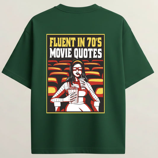 Theatre Girl French Terry Oversized 5-Sleeve T-Shirt  - Bottle Green