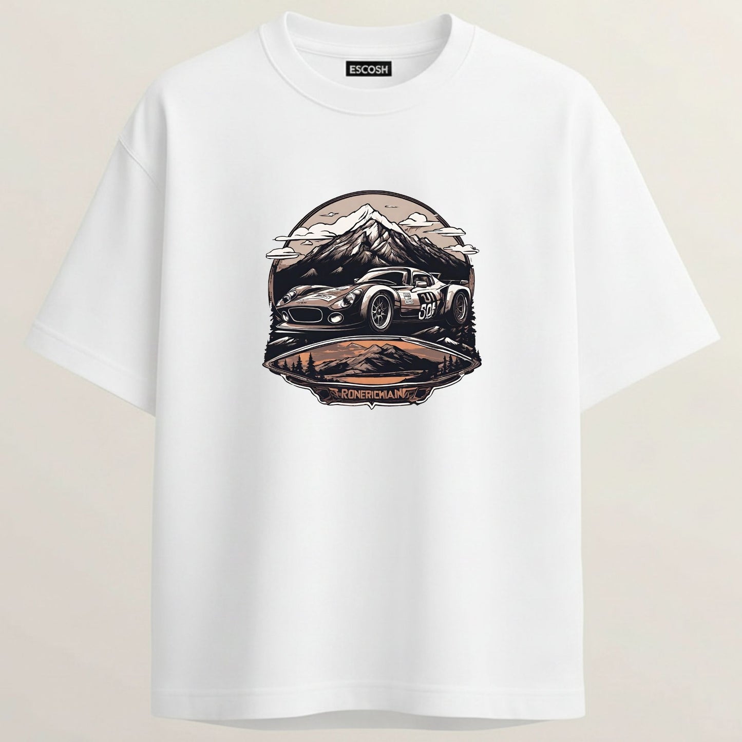 Shelby Cobra French Terry Oversized 5-Sleeve T-Shirt  - White