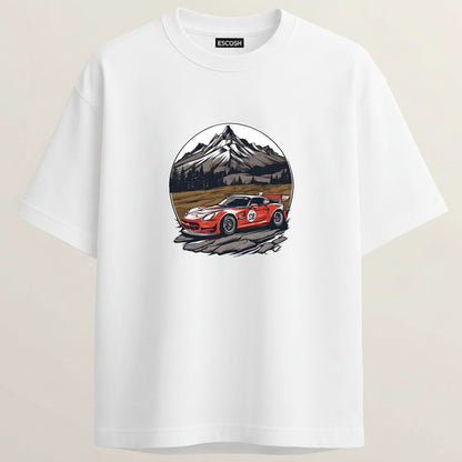 Exige S3 French Terry Oversized 5-Sleeve T-Shirt  - White