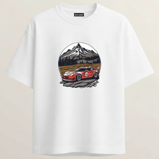 Exige S3 French Terry Oversized 5-Sleeve T-Shirt  - White